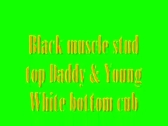 Black Muscel stud top Daddy & Young White Bottom Cub