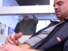 Masturbating BDSM stud flogged and spanked