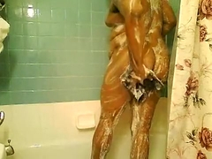 fat legal age teenager showering