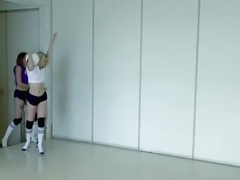 Three teen cuties catch a big dong on the beach