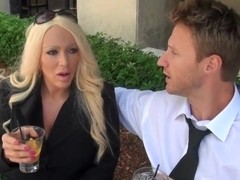 Sexy blonde pornstar is having fun with her sexy boyfriend