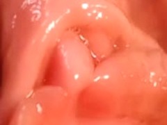 Close up of hot pink wet pussy and clit