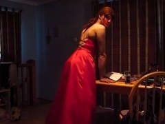 More wearing my tight sexy red prom dress