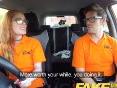 Hot Driving School Creampie In Nerdy Ginger Teen 18+ Hairy Muff