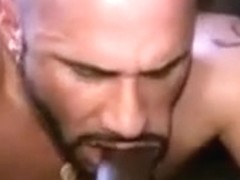 Hot tattooed stud loves big black raw dick