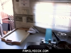 FamilyDick - Trailer Park Stepdaddy Fucks His Boy After Catching Him Smoking