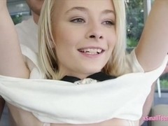 Firm ass blondie teen Maddy Rose in stockings nailed on sofa