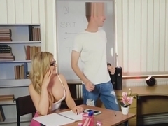 Amazing body schoolgirl blowjob class and rides the teacher