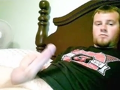 Sexy fag is playing in the bedroom and filming himself on webcam