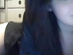 Cute brunette teen fucks on webcam