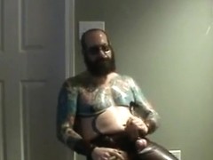 smoke in brown leather panties