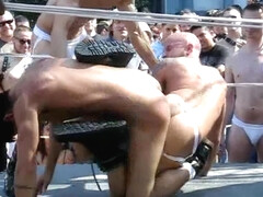 Naked wrestling at Folsom Fair 2009.