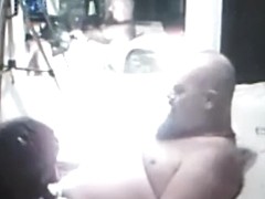 Dad BareBear420 pounds a hawt load into Leatherbootbear