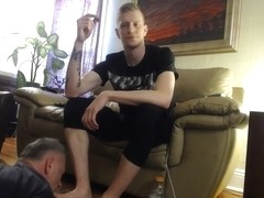 UNDER HIS DOMINANT MACHO FEET