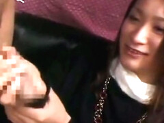 Japanese CFNM Japanese girl watches stranger jerk catches 3