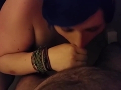 Young Trans Girl Lacey Kittey Deepthroats Throatfucks Old Cock POV