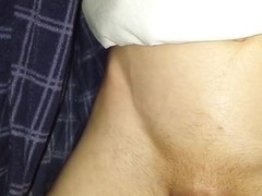 Skinny college girl jerks off with used cum