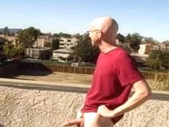 Jacking off on the roof