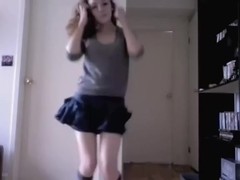 immature bitch stripping her uniform