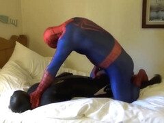 spiderman fucks and cums on his orca dummy