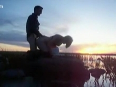 I bang my babe during sunset on the lake