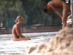 Public beach nudists get voyeured by the kinky hunter