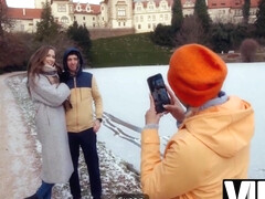 Met An Innocent Couple By The Lake, Worked Hard On Showing The Girl What Wild Threesome Is 19 Min