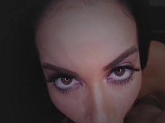 Teen in high heels sucks and jerks big dick