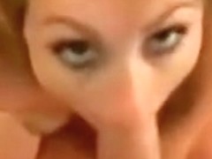 redhead takes a facial after blowing dick