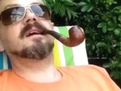 chillin with a Pipe in the garden