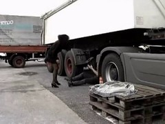 white trucker bonks darksome woman