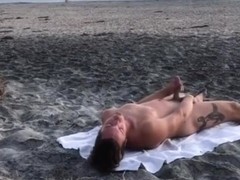 Horny Guy Jerkin Off At The Beach