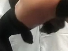 Horny bitch fucking a giant plug