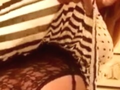 panty tease upskirt tease stockings