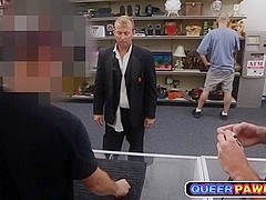 Wedding guy fucked in pawn shop like a true slut