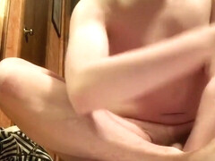 Jerking off and fingering with attempted male squirting