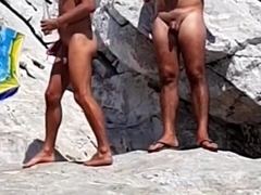 spying hot men on greek beach