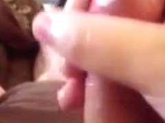 Lubed stroking, lots of cum - FatGuyJacking