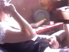 Tammy crossdressing and smoking in delight