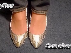 Cute silver flats