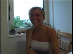 Big tits blonde loves from bihind