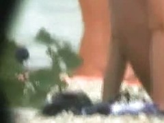 Two hot ladies filmed on a nudist beach