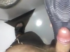 Massive cum on slip sandals