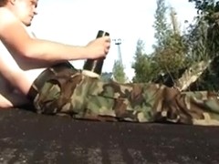 Playing on the roof with fleslight