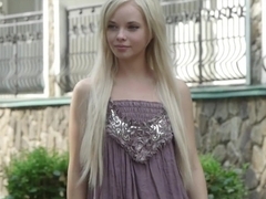 Blonde teen undressing