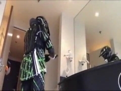 A quick fuck in Motocross Gear in the bathroom