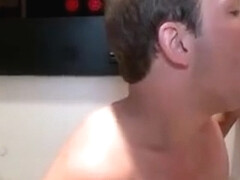 Hot stud gets his jizzster sucked through gloryhole by horny gay