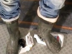 nlboots - balzer rubber boots - trampling - jeans