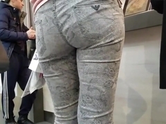Tight ass in grey pants