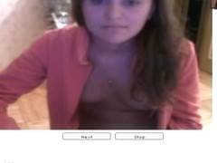 Chatroulette porn w/ cute teen brunette